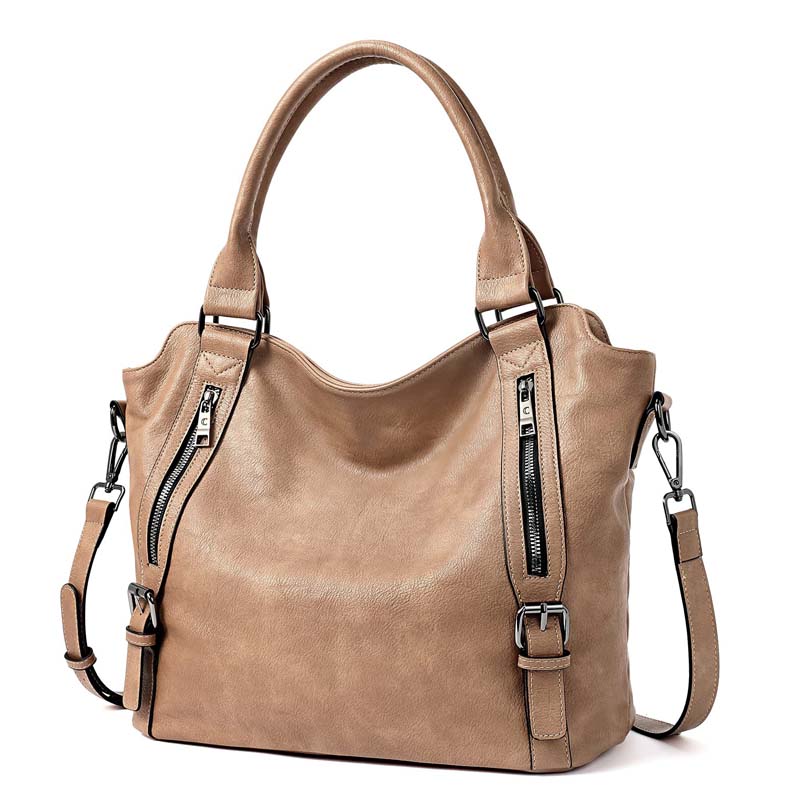 Shoulder Bag Convertible 3-in-1 PU Leather Padded Laptop Compartment