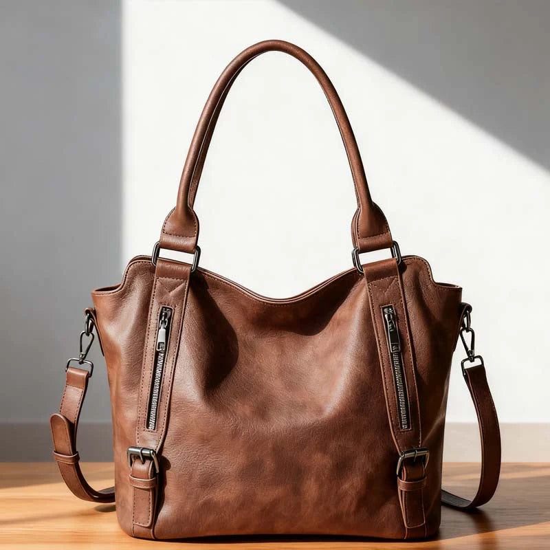 Shoulder Bag Convertible 3-in-1 PU Leather Padded Laptop Compartment