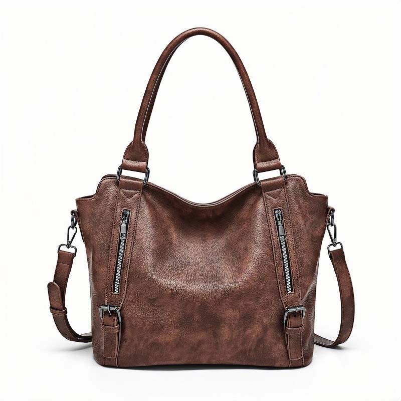 Shoulder Bag Convertible 3-in-1 PU Leather Padded Laptop Compartment