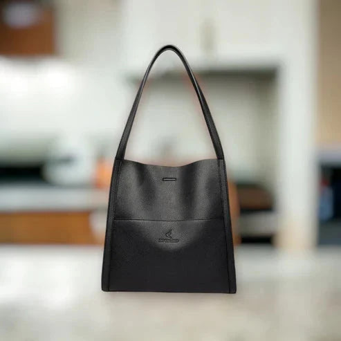 Shoulder Bag Genuine Leather Zipper Closure & Multiple Compartments