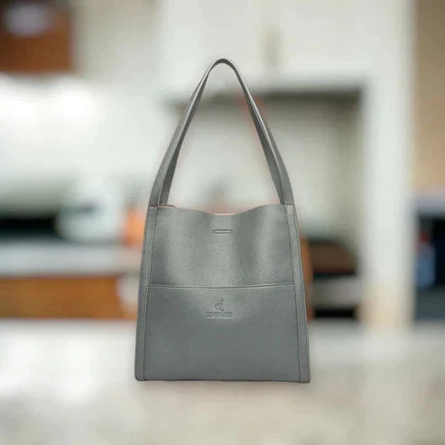 Shoulder Bag Genuine Leather Zipper Closure & Multiple Compartments