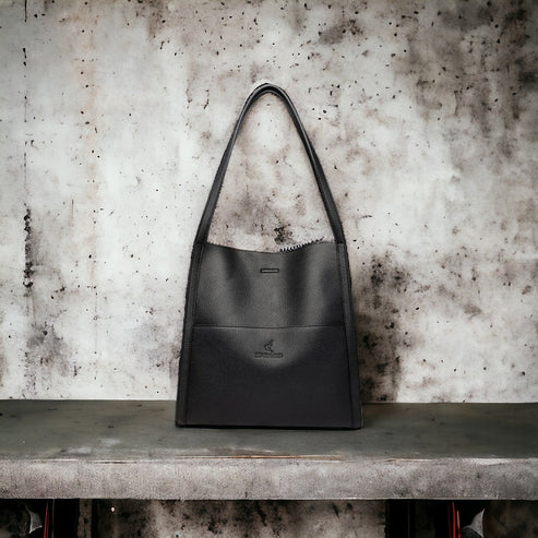 Shoulder Bag Genuine Leather Zipper Closure & Multiple Compartments