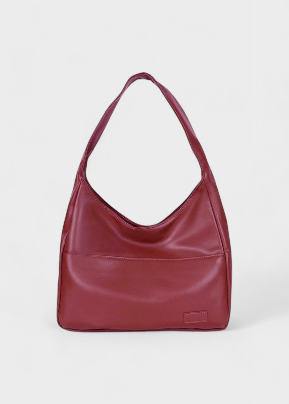 Shoulder Bag Soft Faux Leather Wide Strap Front Pocket