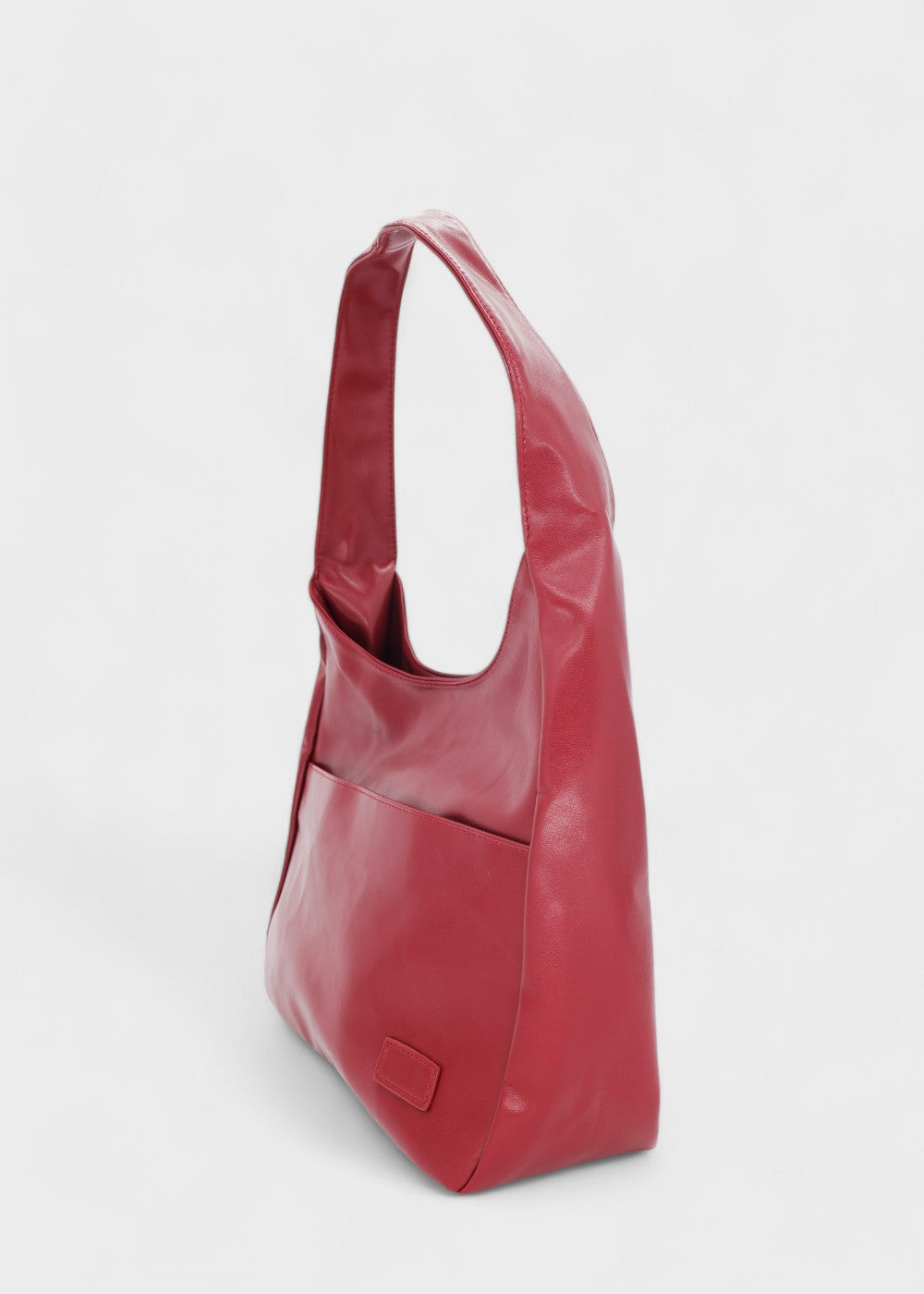 Shoulder Bag Soft Faux Leather Wide Strap Front Pocket