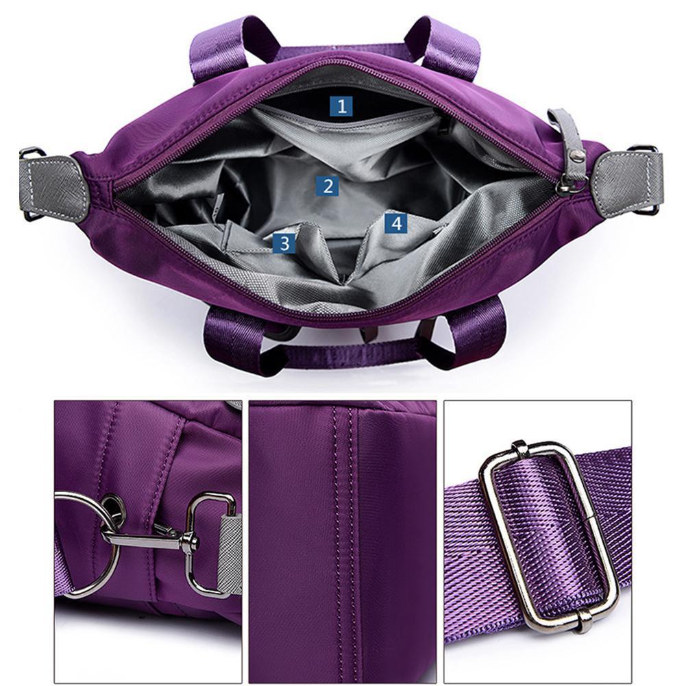 Shoulder Bag Waterproof Nylon Multiple Pockets & Adjustable Strap
