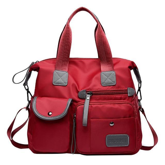 Shoulder Bag Waterproof Nylon Multiple Pockets & Adjustable Strap