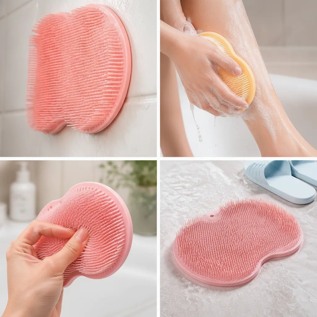Shower Brush Silicone Suction Cup & Massage Bristles