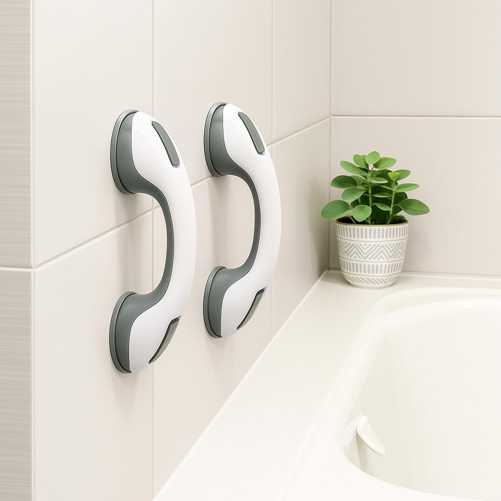Shower Grab Bar Suction-Mount No-Drill 176 lb Capacity