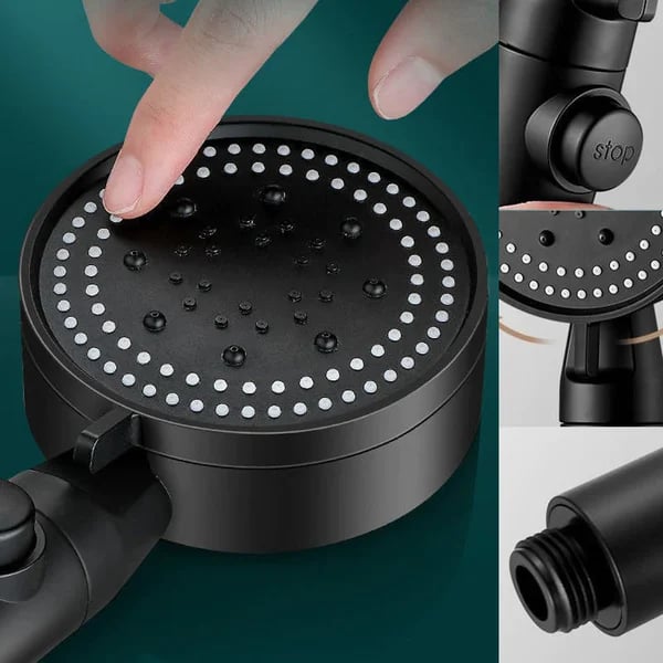 Shower Head Pressure-Boosting 5 Spray Modes Self-Cleaning Silicone Nozzles