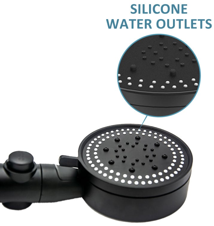 Shower Head Pressure-Boosting 5 Spray Modes Self-Cleaning Silicone Nozzles