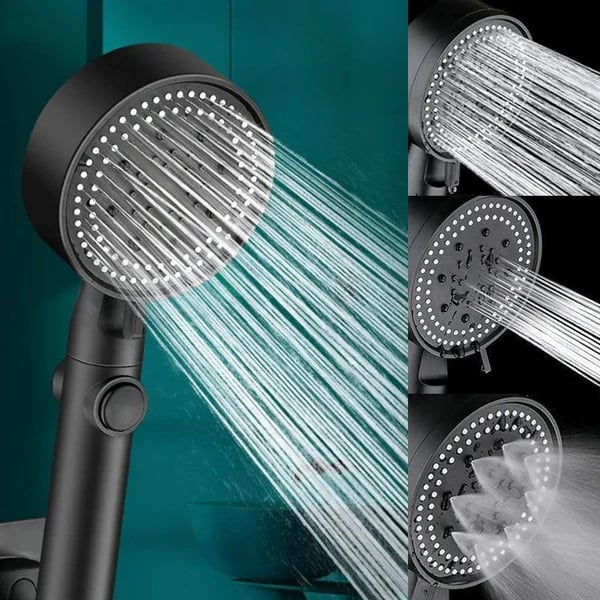 Shower Head Pressure-Boosting 5 Spray Modes Self-Cleaning Silicone Nozzles