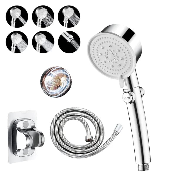 Shower Head Pressure-Boosting 5 Spray Modes Self-Cleaning Silicone Nozzles