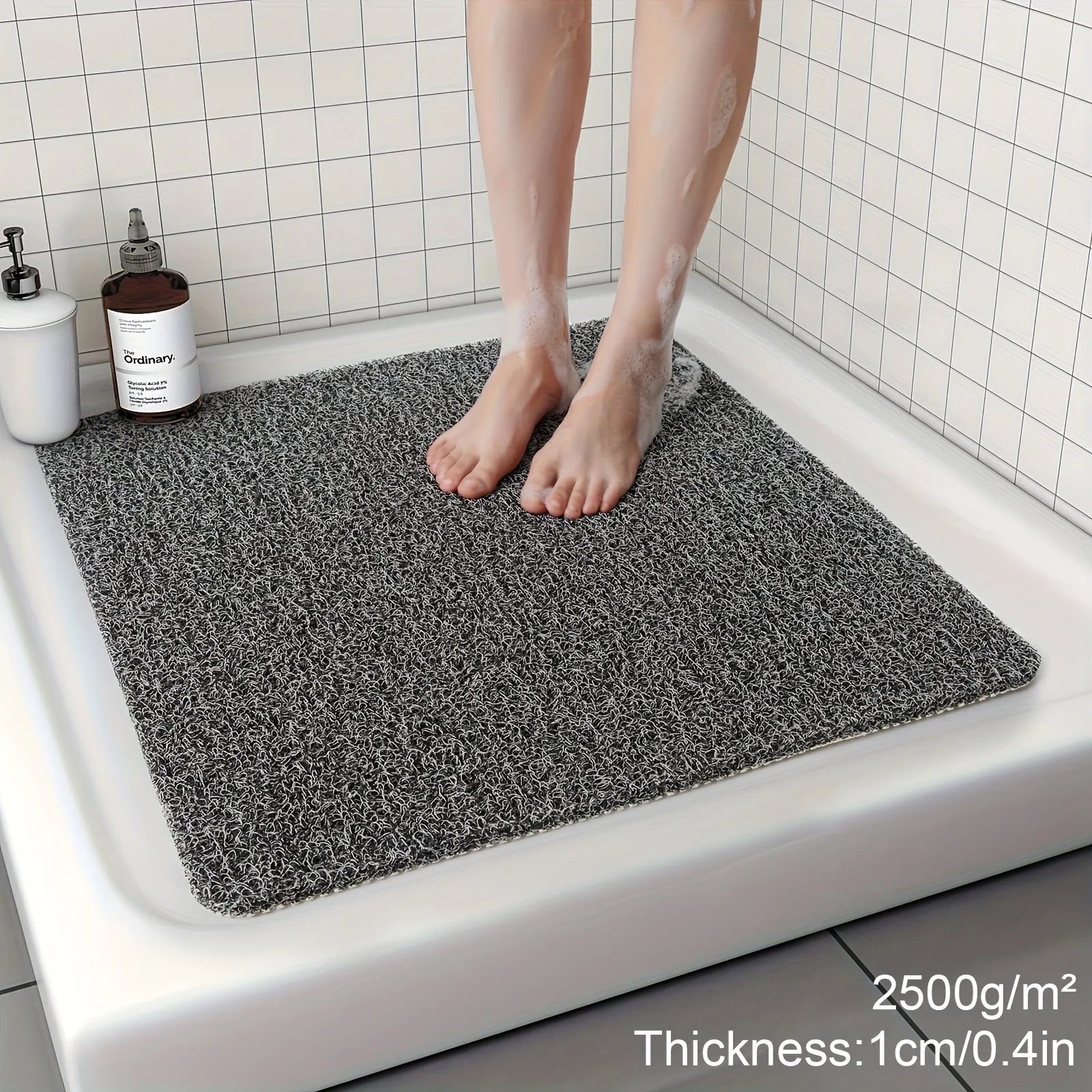 Shower Mat Loofah Texture Anti-Slip & Quick-Drying