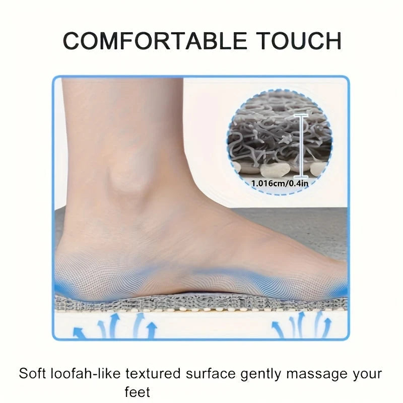 Shower Mat Loofah Texture Anti-Slip & Quick-Drying