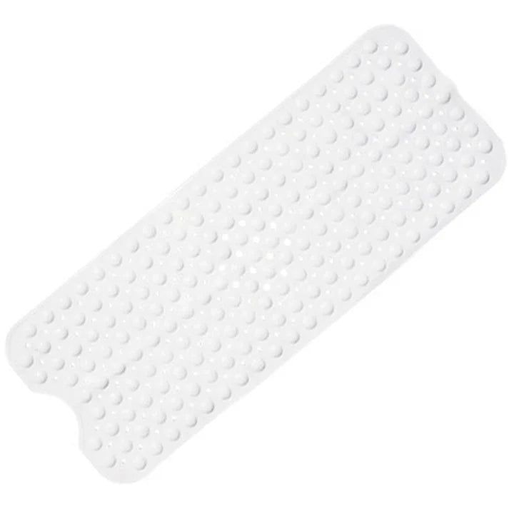 Shower Mat Non-Slip Suction-Cup Backing Drain Holes Full Coverage