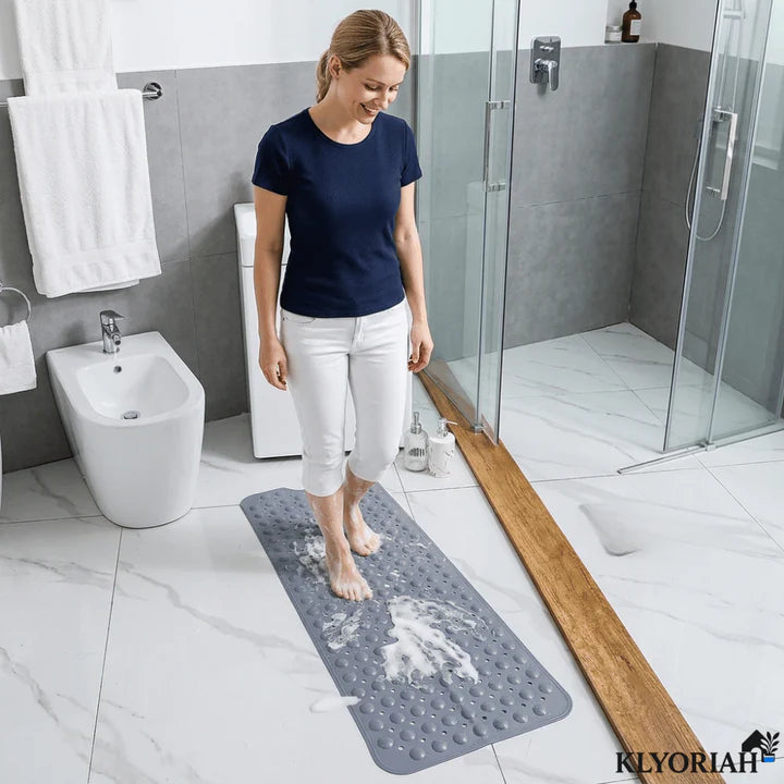 Shower Mat Suction-Cup Base & Textured Top Quick-Drying PVC