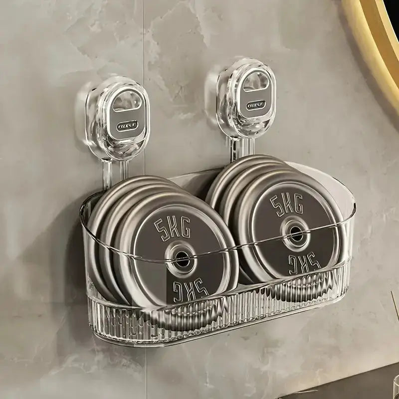 Shower Organizer Snap-On Drill-Free Open-Bottom Drain