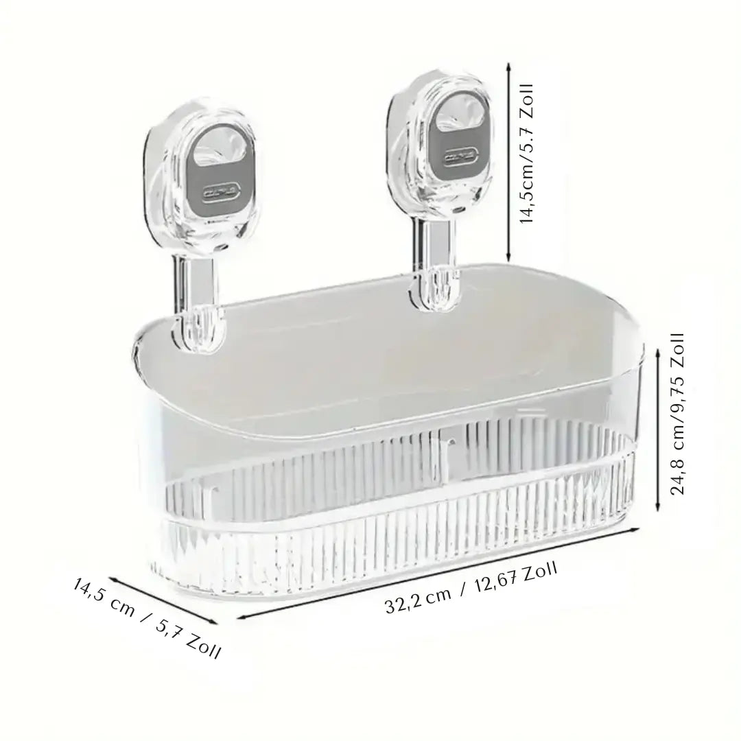 Shower Organizer Snap-On Drill-Free Open-Bottom Drain