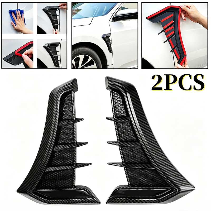Side Vent Covers Carbon-Look Self-Adhesive & Weatherproof