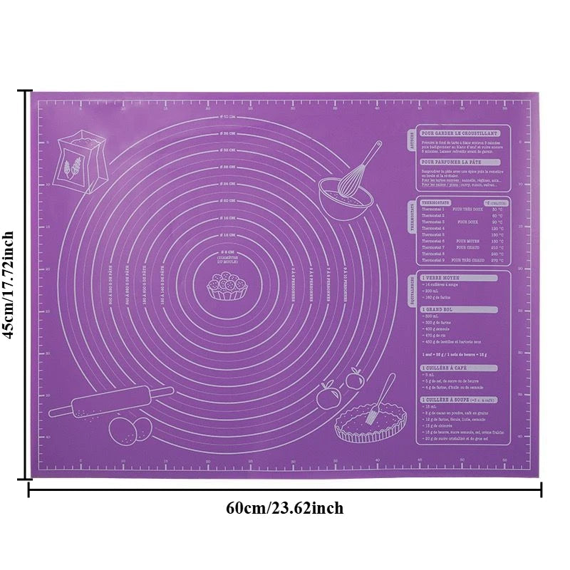 Silicone Baking Mat Non-Slip Printed Measurement Grid