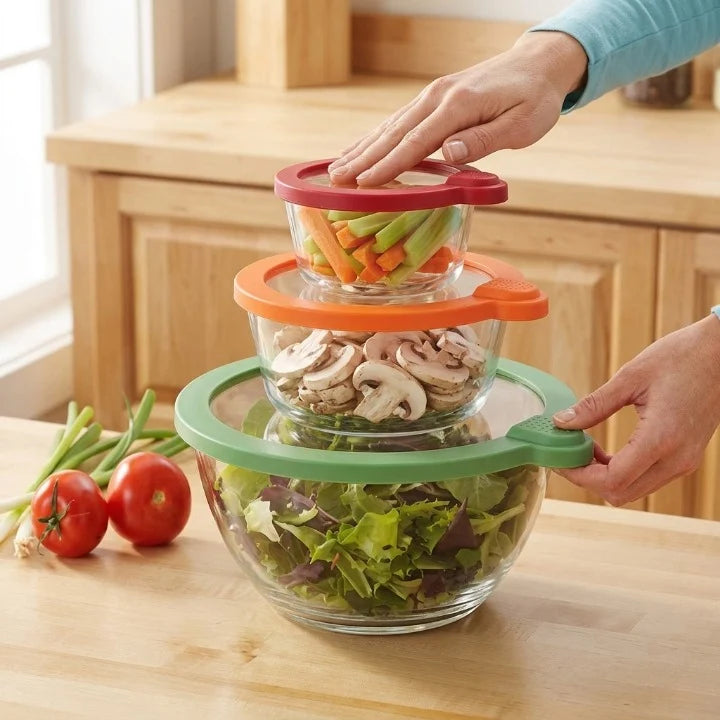 Silicone Container Covers Universal Stretch Airtight Set of 6