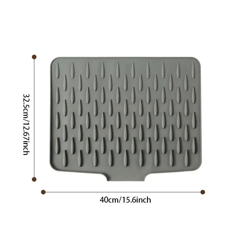 Silicone Drying Mat Raised Drainage Heat-Resistant & Space-Saving