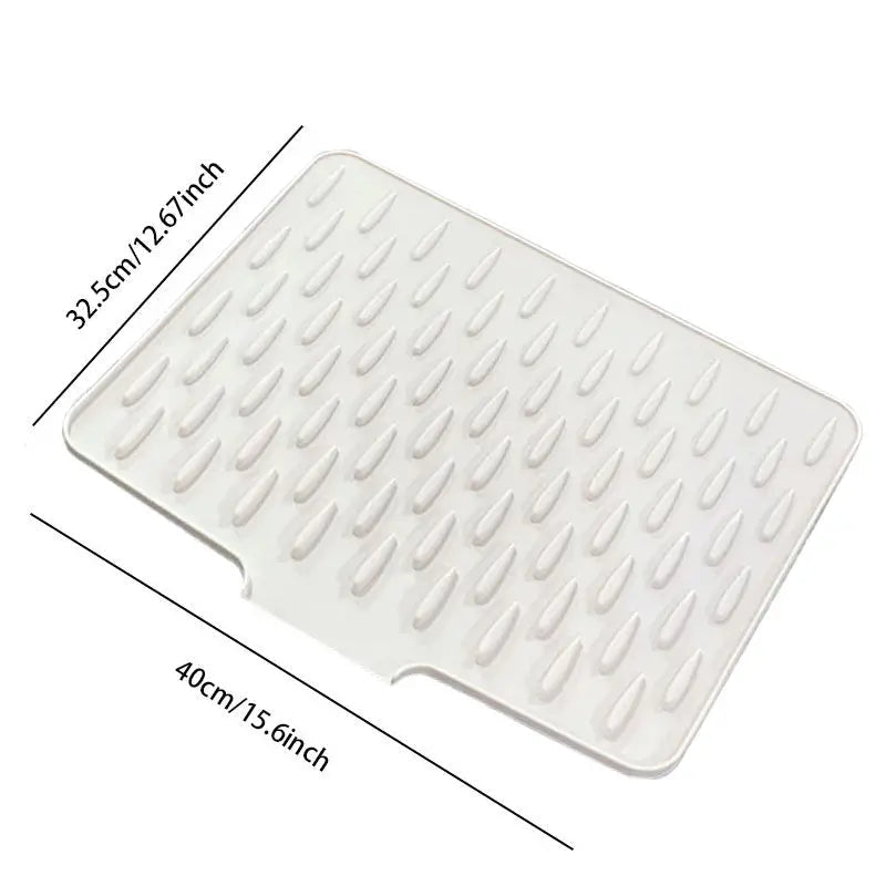 Silicone Drying Mat Raised Drainage Heat-Resistant & Space-Saving