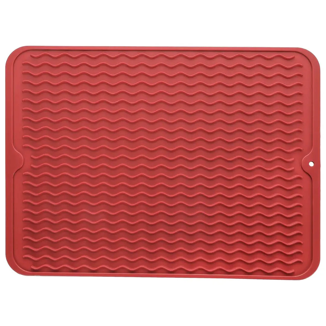 Silicone Drying Mat Ribbed Drainage Heat Resistant & BPA-Free