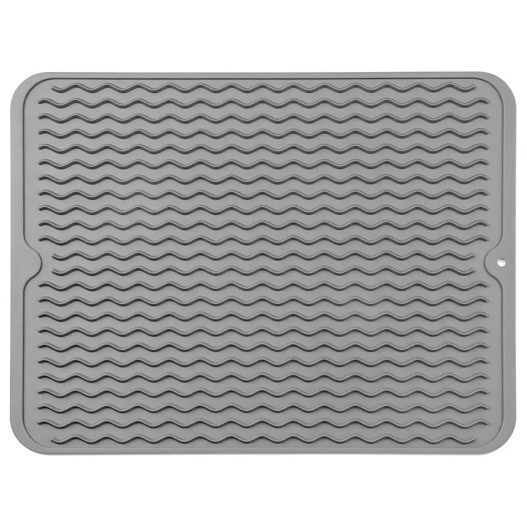Silicone Drying Mat Ribbed Drainage Heat Resistant & BPA-Free