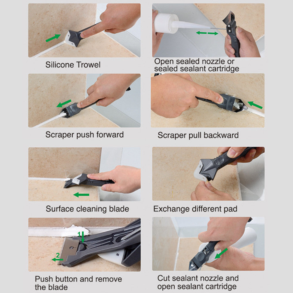 Silicone Joint Tool 3-in-1 V Blade & Six Profiles
