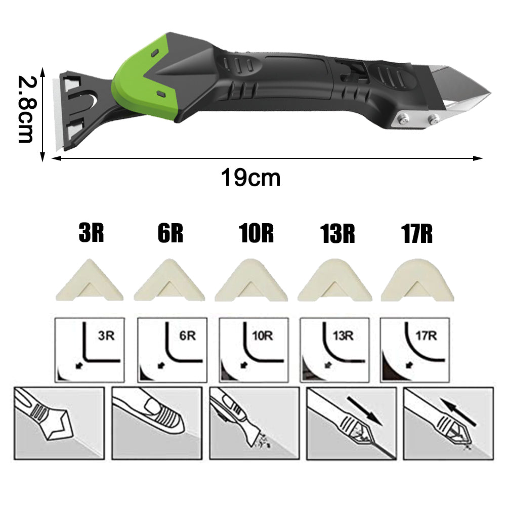 Silicone Joint Tool 3-in-1 V Blade & Six Profiles