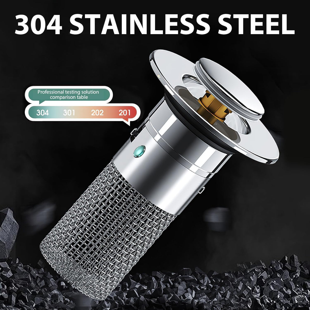 Sink Drain Filter Pop-Up Stainless Steel Hair Catcher