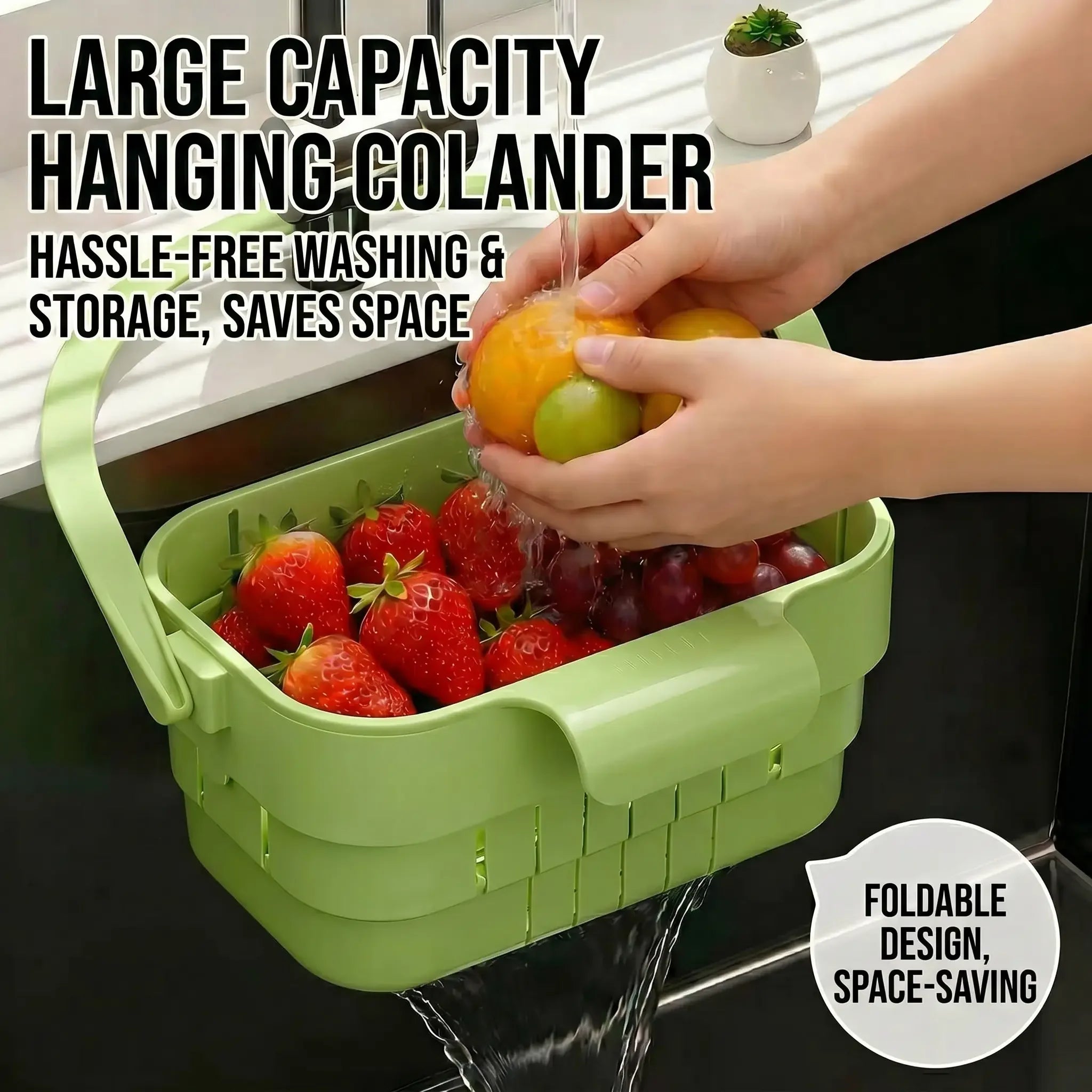 Sink Draining Basket Foldable Removable Quick Drainage