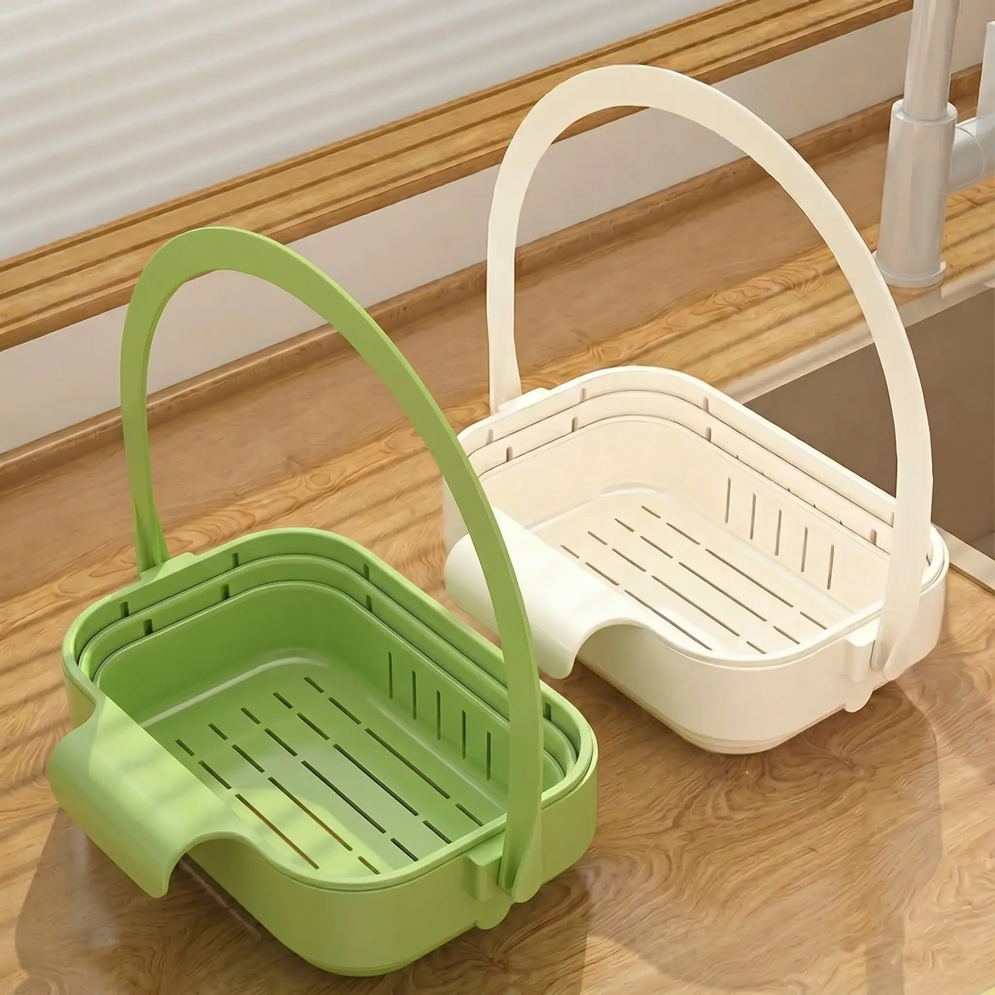 Sink Draining Basket Foldable Removable Quick Drainage