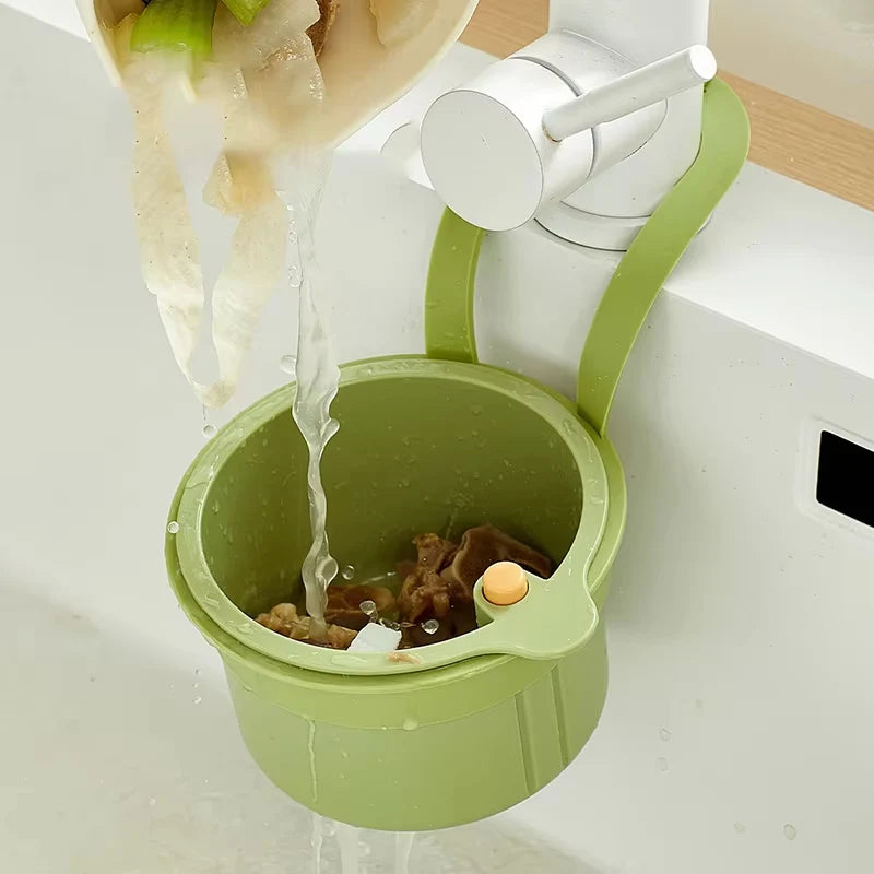 Sink Drip Basket Two-Part Filter One-Click Emptying