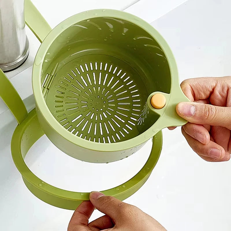 Sink Drip Basket Two-Part Filter One-Click Emptying