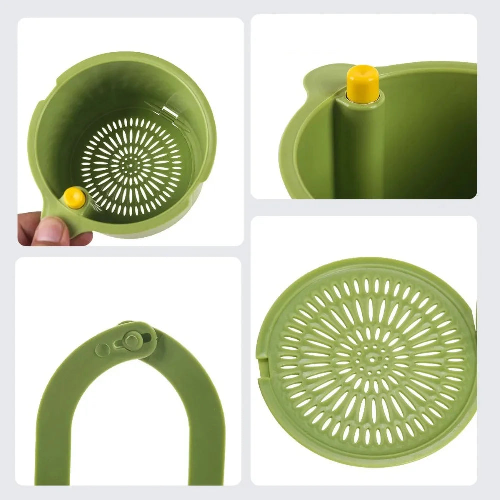 Sink Drip Basket Two-Part Filter One-Click Emptying