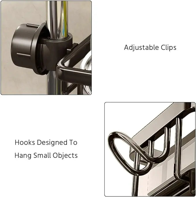 Sink Organizer For Round Faucets Rust-Resistant Aluminum