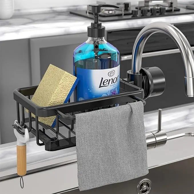 Sink Organizer For Round Faucets Rust-Resistant Aluminum