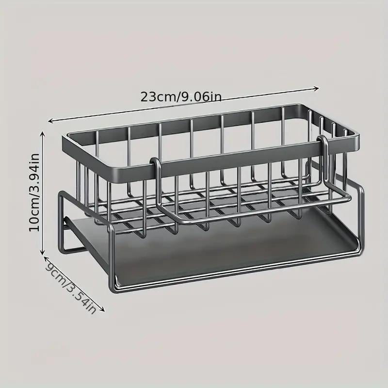 Sink Organizer Stainless Steel Removable Drip Tray Towel Bar