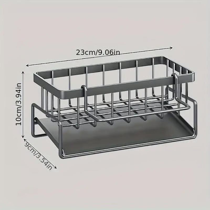 Sink Organizer Stainless Steel Removable Drip Tray Towel Bar