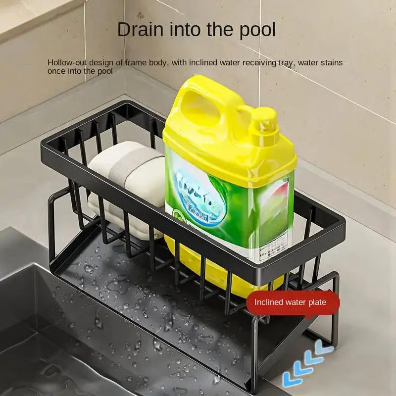 Sink Organizer Stainless Steel Removable Drip Tray Towel Bar
