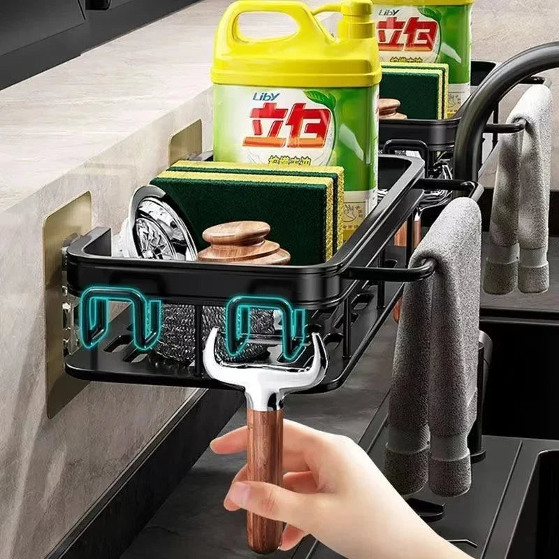 Sink Rack Self-Draining Tool-Free Clamp Rust-Resistant Aluminum