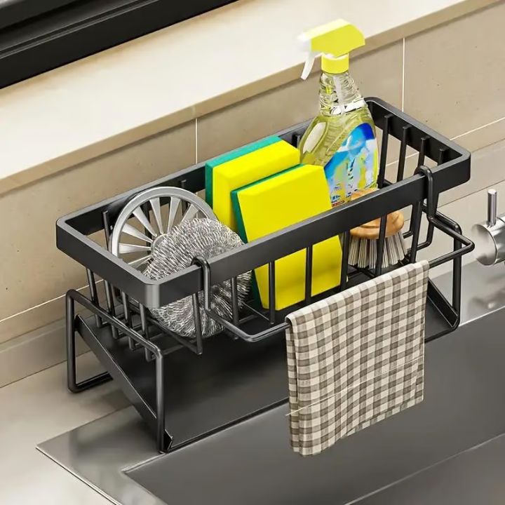 Sink Rack Stainless Steel Drip Tray & Towel Holder