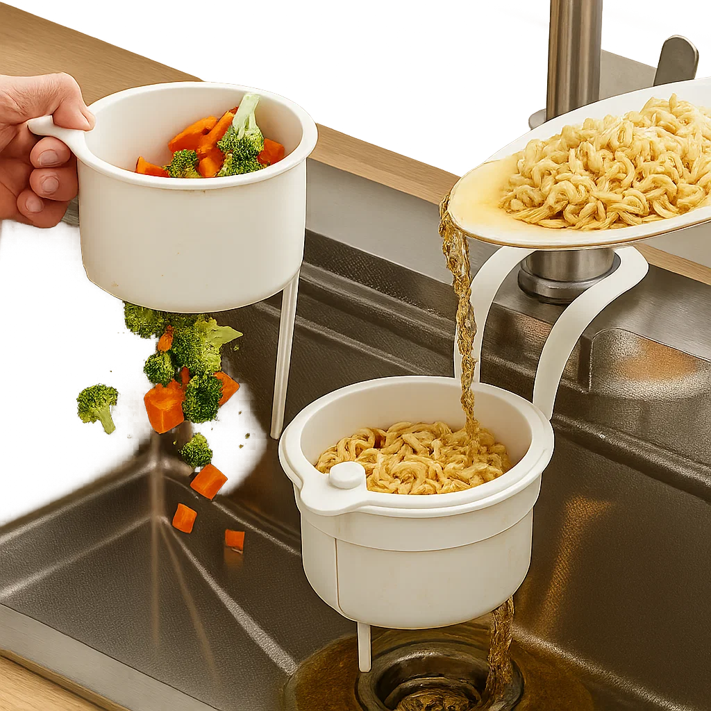 Sink Strainer 2-In-1 Double-Layer Rustproof & Odor-Neutralizing