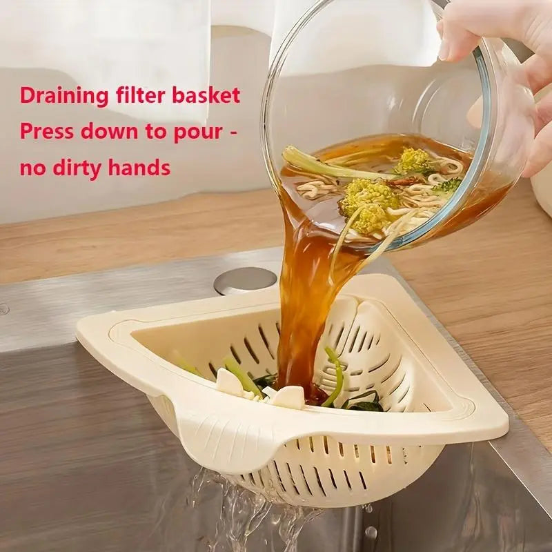 Sink Strainer Corner Space-Saving Easy Clean