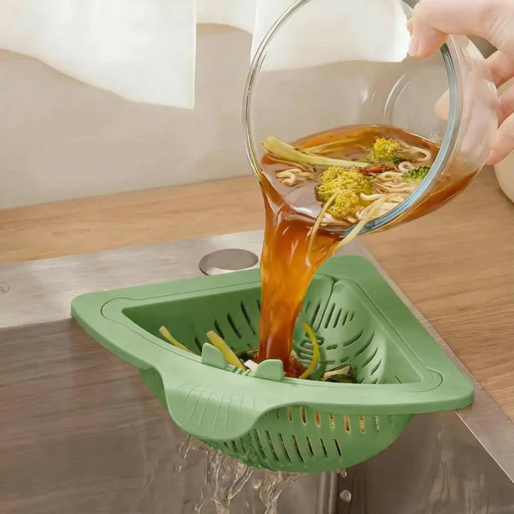 Sink Strainer Triangular Corner Open Slots
