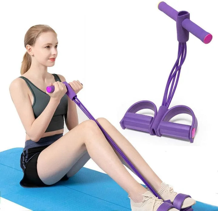Sit-Up Trainer Elastic Resistance & Foot Pedals