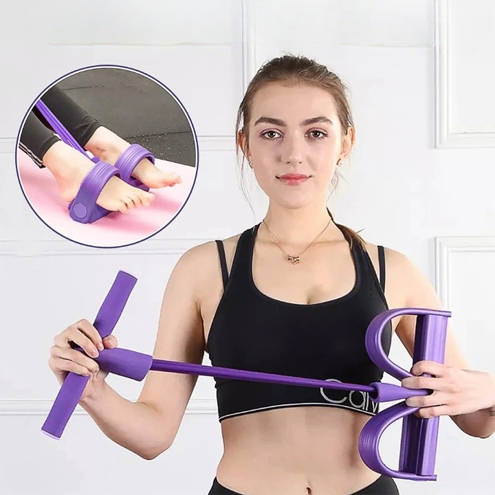 Sit-Up Trainer Elastic Resistance & Foot Pedals