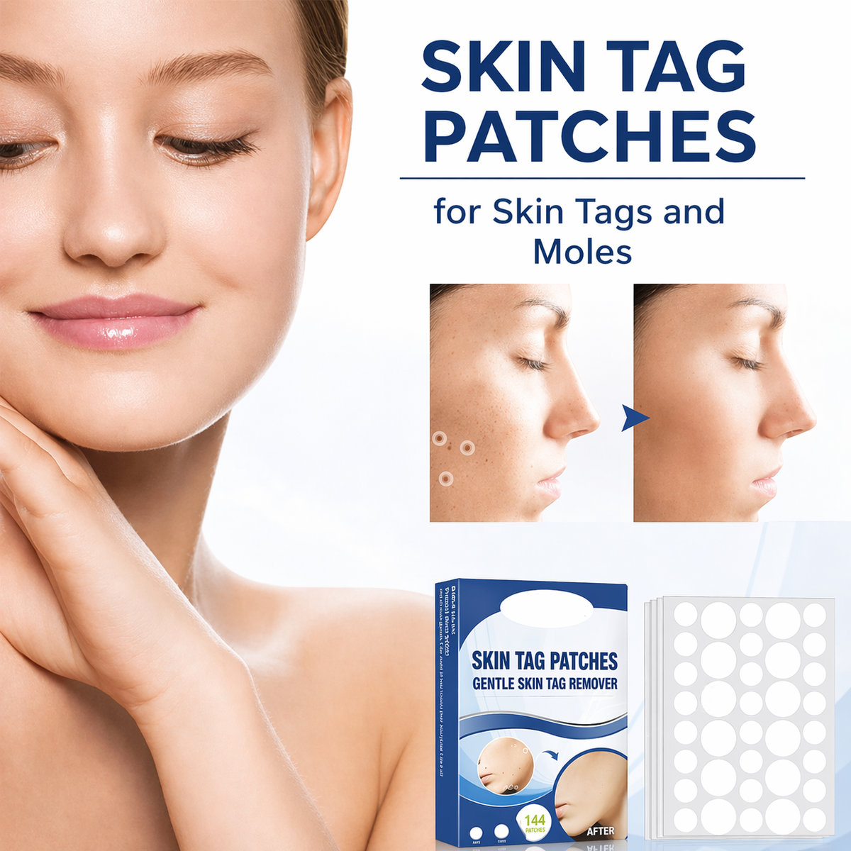 Skin Tag Removal Patches Ultra-Thin Transparent 144 Pack